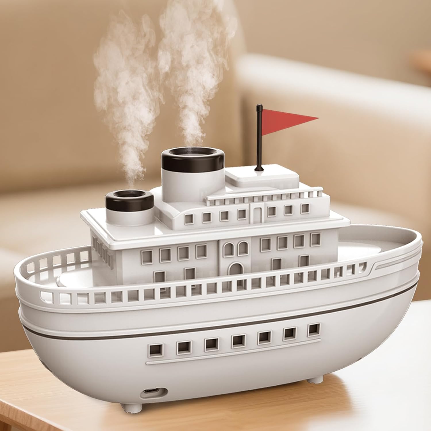 Steamboat Diffuserlove Ship Aromatherapy Diffuser Humidifier 300ml Essential Oil Diffuser for Home Bedroom Office Decorative Cool Mist Humidifier