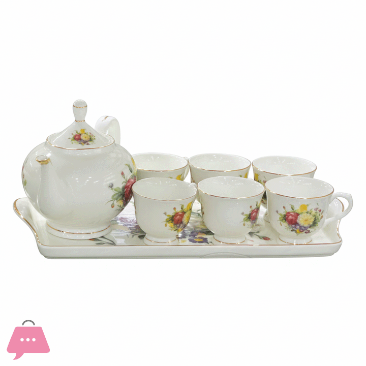 8 pcs Tea Sets 1 Tray 6 Cups 1 Tea Pot