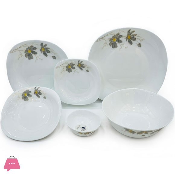 DEWALI OPALWARE MARBLE DINNER SET 26 PCS (SHAGHAYEGA GREY)