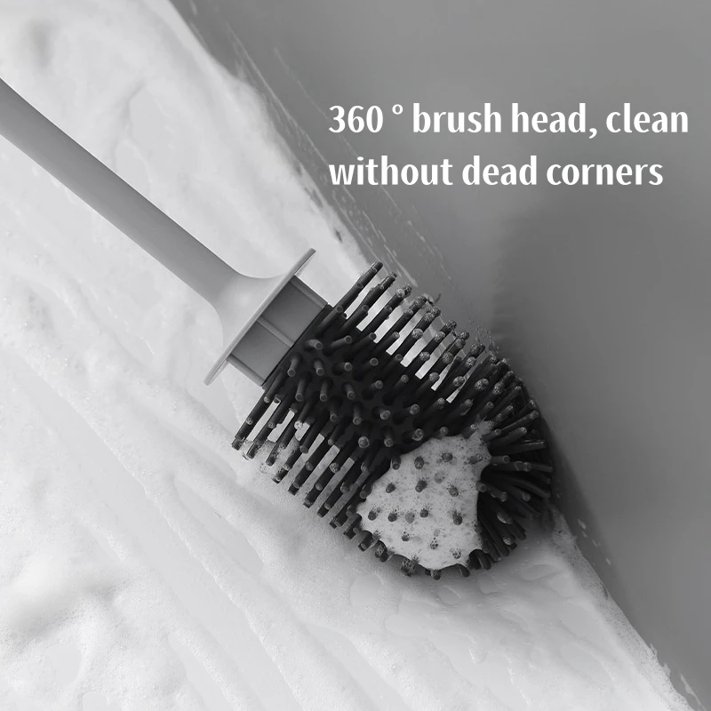 Silicone Toilet Brush WC Accessories Drainable Toilet Brush Cleaning Tools Bathroom Accessories Sets