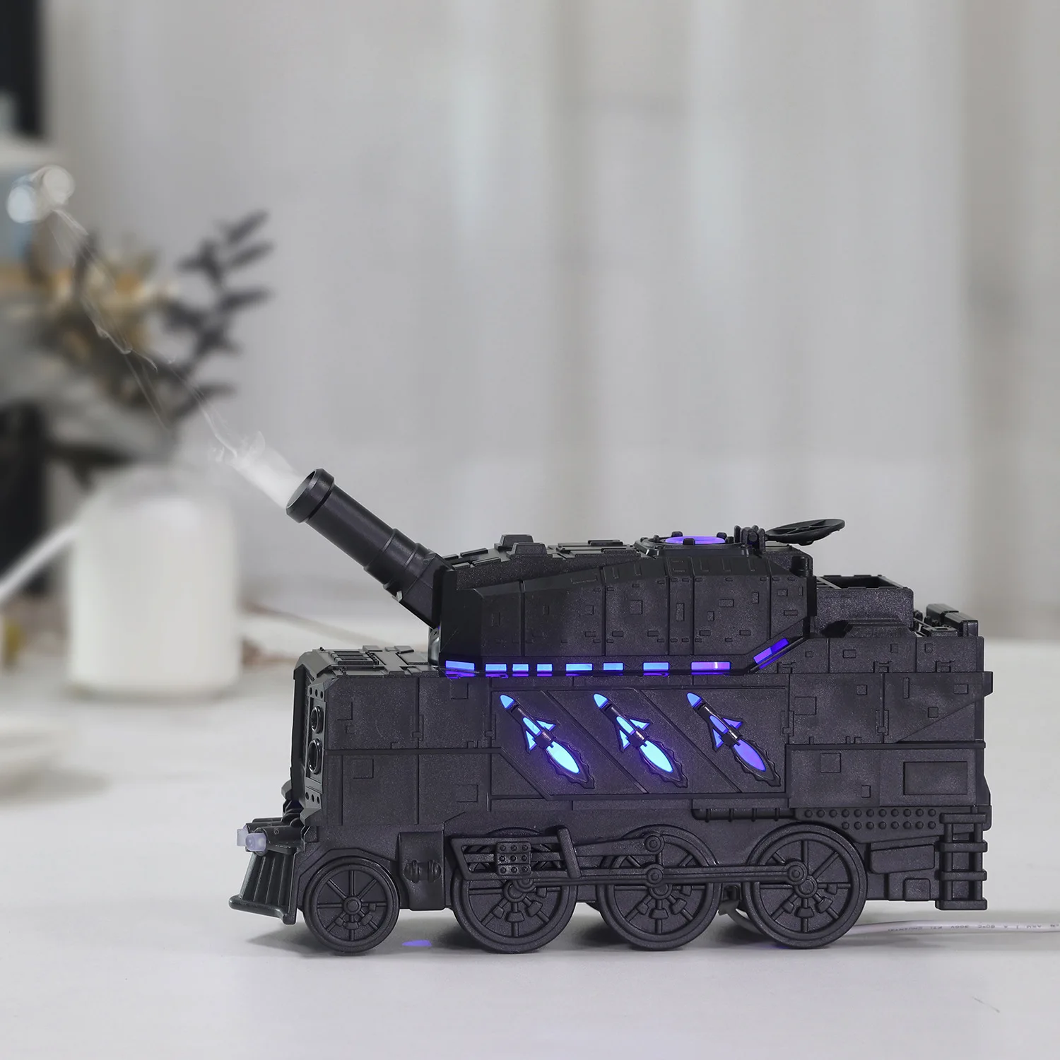 Train Air Humidifier Ultrasonic Aromatherapy Diffusers Mist Maker Lamp