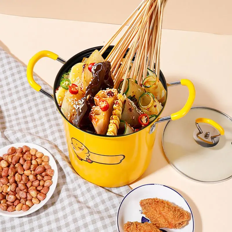 Iron Deep Fry Pot Frying Pot Kitchen Fryer Mini Cooking Pot With Strainer