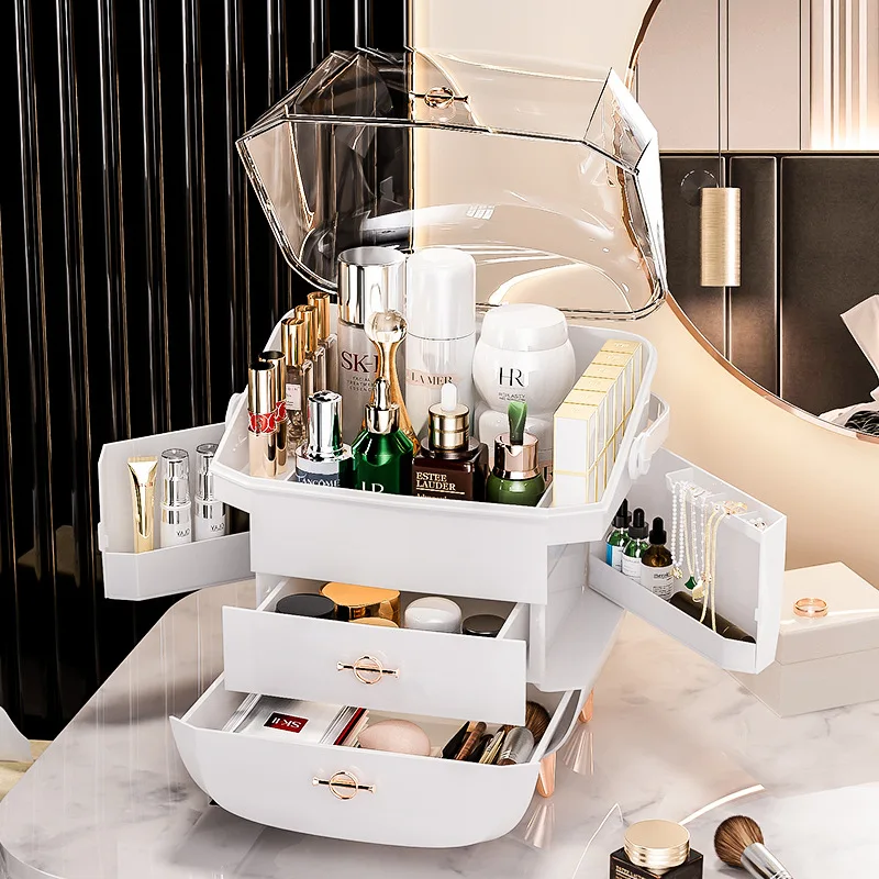 Cosmetics Storage Box Dust-proof Skin Care Product Desktop Organizer For Dressing Table