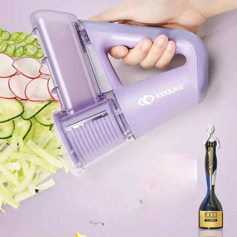 Electric Handheld Vegetable Cutter | Stainless Steel Multi-Functional Veg Slicer & Grass Chopper | USB Rechargeable Kitchen Tool
