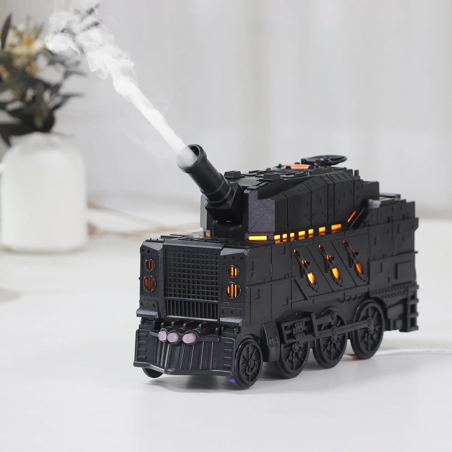 Train Air Humidifier Ultrasonic Aromatherapy Diffusers Mist Maker Lamp