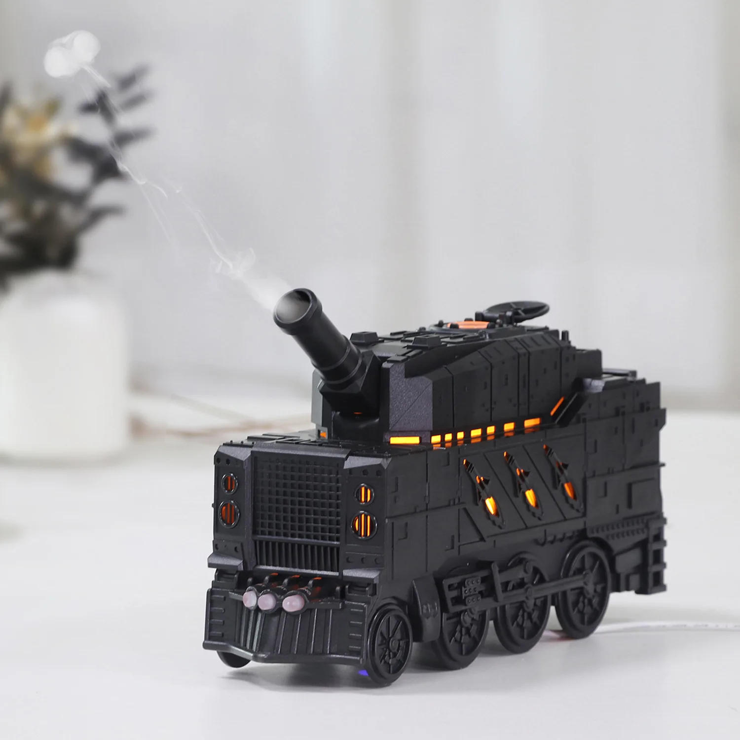 Train Air Humidifier Ultrasonic Aromatherapy Diffusers Mist Maker Lamp