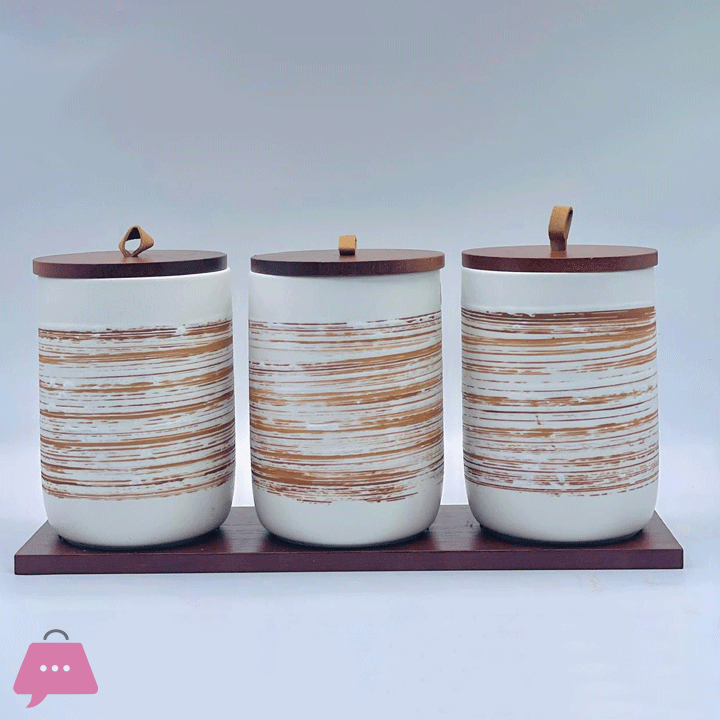Spice Porcelain Jars - 3 Pcs