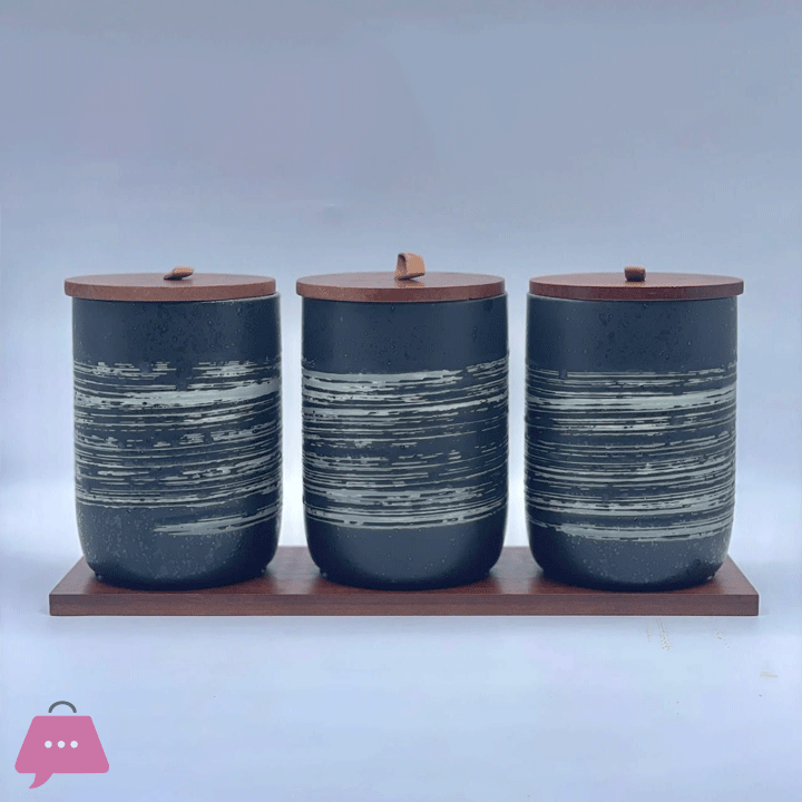 Spice Porcelain Jars - 3 Pcs