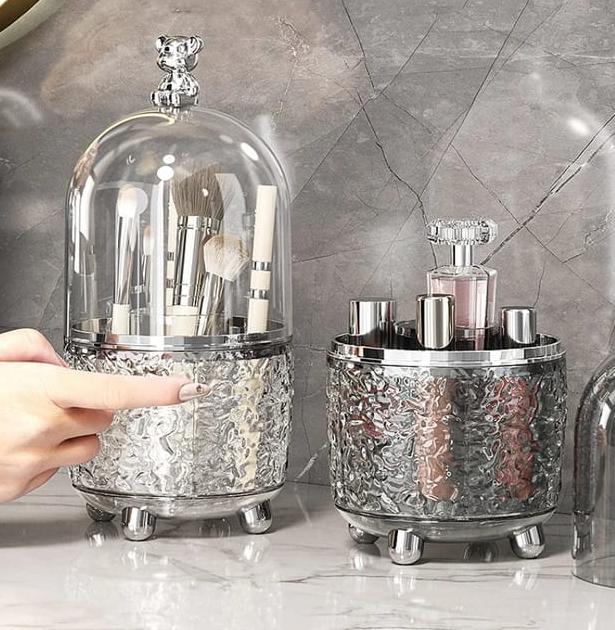Luxury 360 Degree Rotating Makeup Brush Holders with lid
