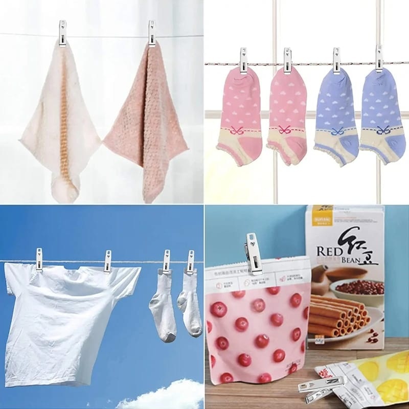Multipurpose Stainless Steel Clips Clothing Clips CHUTKI HOOKS 20Pcs