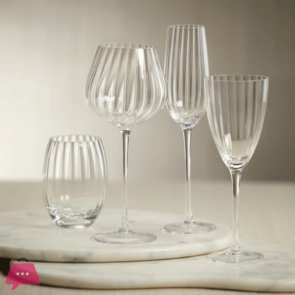 Clear Malden Optic Red Wine Glasses, Set of 4