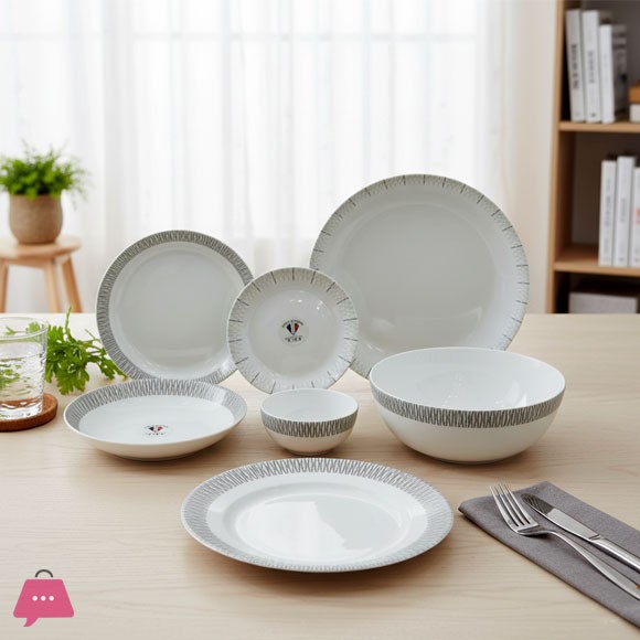 DEWALI OPALWARE MARBLE DINNER SET 26 PCS (SEGMENT)