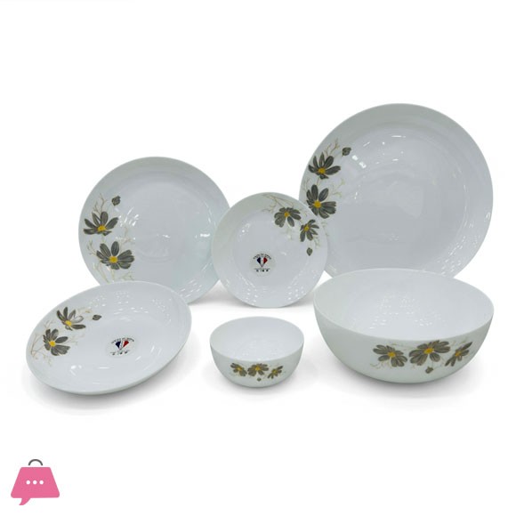 DEWALI OPALWARE MARBLE DINNER SET 26 PCS (SHAGHAYEGA GREY)