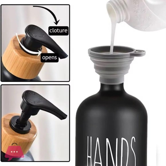 Dish & Hand Soap Dispenser 500ml Set of 2Pcs Refillable Soap Dispenser Square Shape