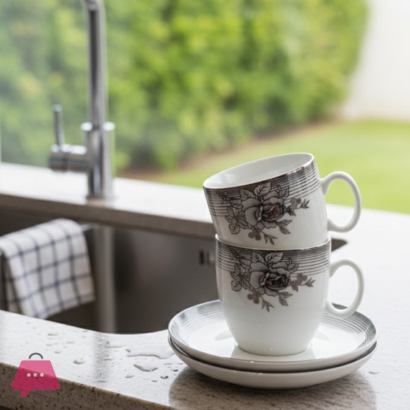 Elegant Ceramic Cup and Saucer Set