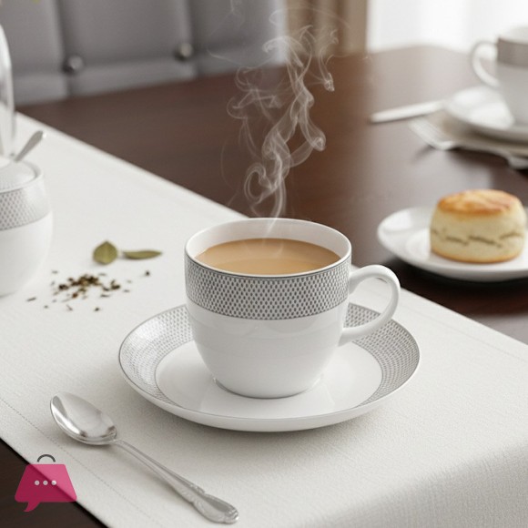 Elegant Ceramic Cup and Saucer Set