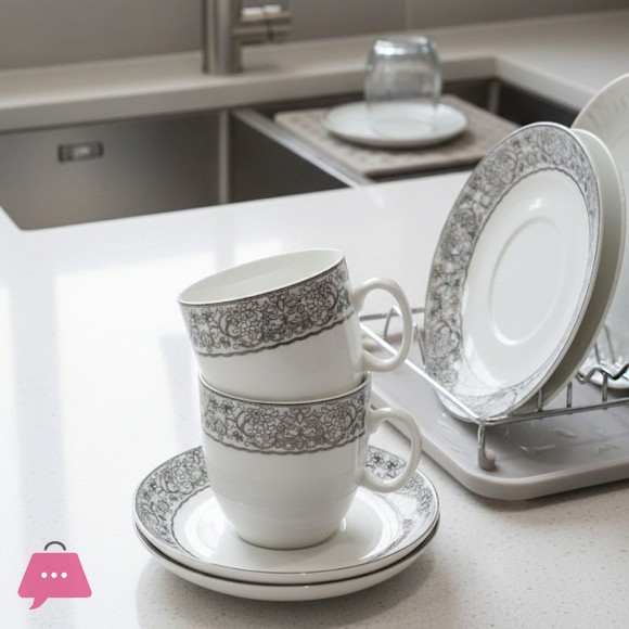 Elegant Ceramic Cup and Saucer Set
