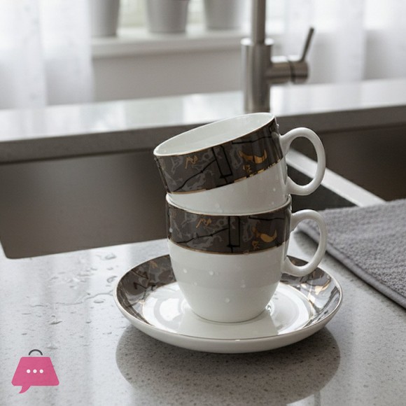 Elegant Ceramic Cup and Saucer Set