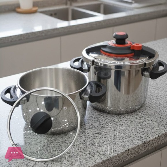 Falez Stainless Steel Pressure Cooker Set Interchangeable Lids 6L & 9L