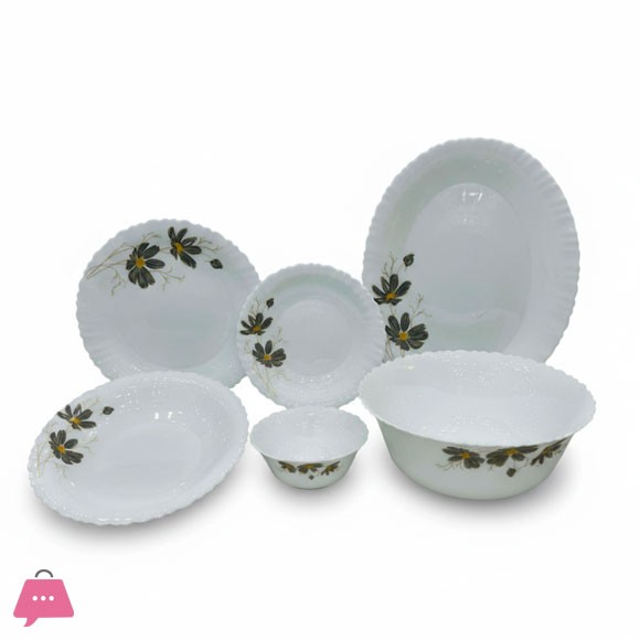 KINGRI OPALWARE MARBLE DINNER SET 26 PCS (SHAGHAYEGA GREY)