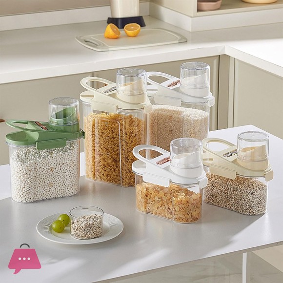 Kitchen Grains Storage Container Large Cereal Dispenser with Lid for Rice Sugar Oat Practical Dry Food