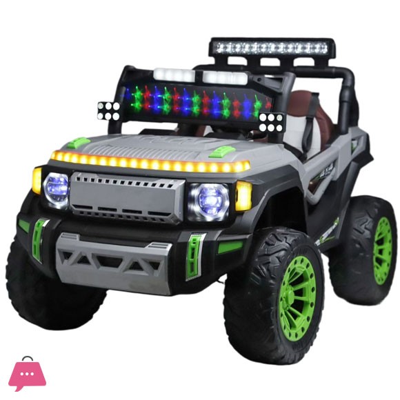 Large Capacity Rechargeable Four-Wheel Electric Ride on TOYOTA Jeep Car for Boys Girls Durable Plastic Remote Control Baby Kids 2-8 Years