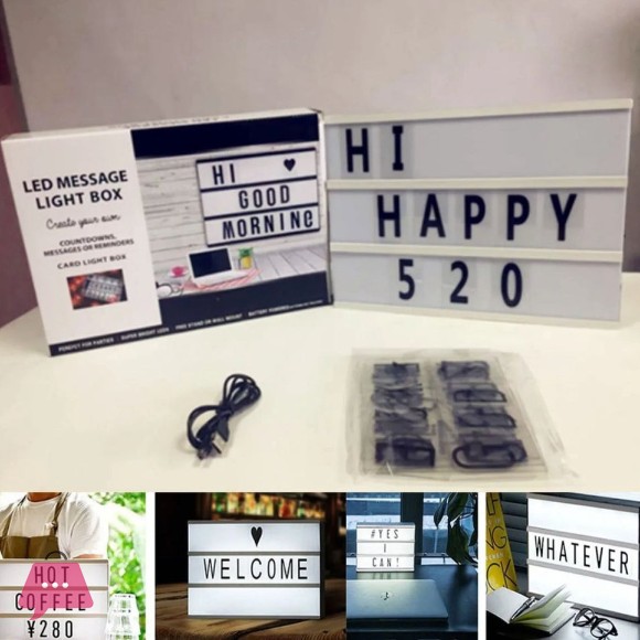 LED MESSAGE BOARD TABLETOP LED SIGN WITH 175 LETTERS INCLUDED A4 SIZE