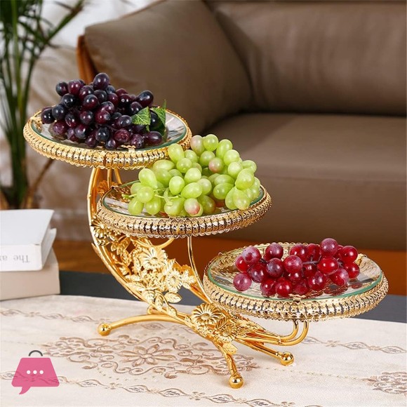 Multi-Layer Plate Home Creative Luxurys Wind Glass Candy Plate Fruit Basket Fruit Tray
