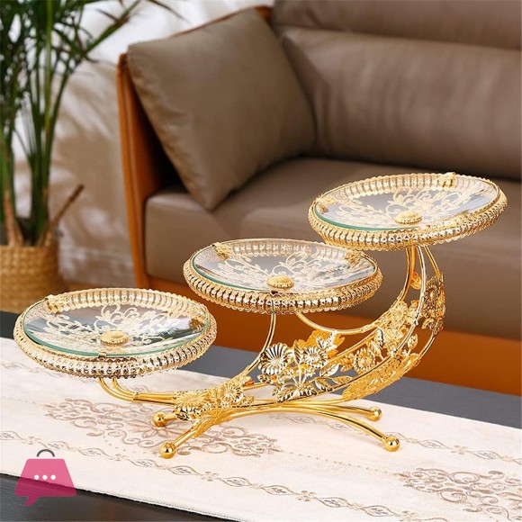 Multi-Layer Plate Home Creative Luxurys Wind Glass Candy Plate Fruit Basket Fruit Tray