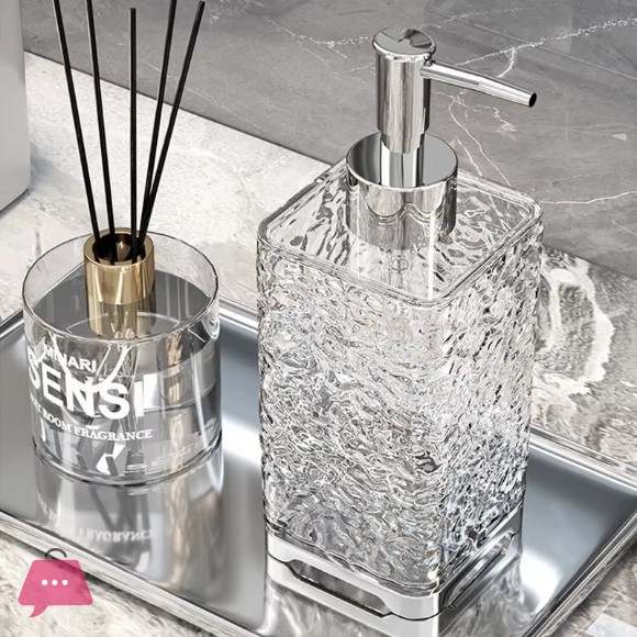 Ripple Emboss Acrylic Plastic Hand Press Pump Liquid Soap Dispenser