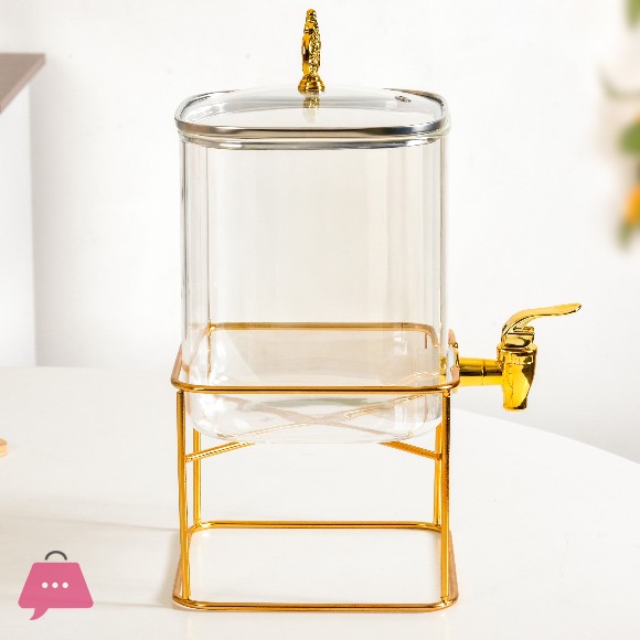 Royale Flow Glass Juice Dispenser with Stand 3.5 Liter