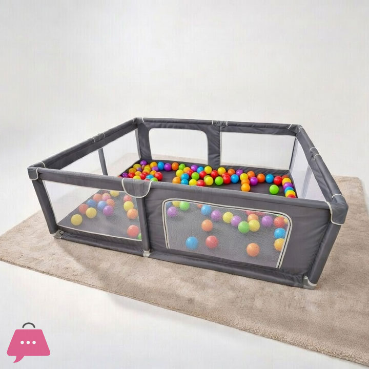 Shopino Baby Playpen Kids Large Playard Ball Pit Indoor & Outdoor Kids Activity Center Infant Safety Gates with Breathable Mesh Sturdy Play Yard for Toddler Portable Childrens Fences - 5.9 feet x 4.92 feet