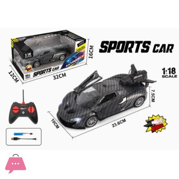 1:18 Scale 5CH Remote Control Car with Light and Spray - 3366-A43