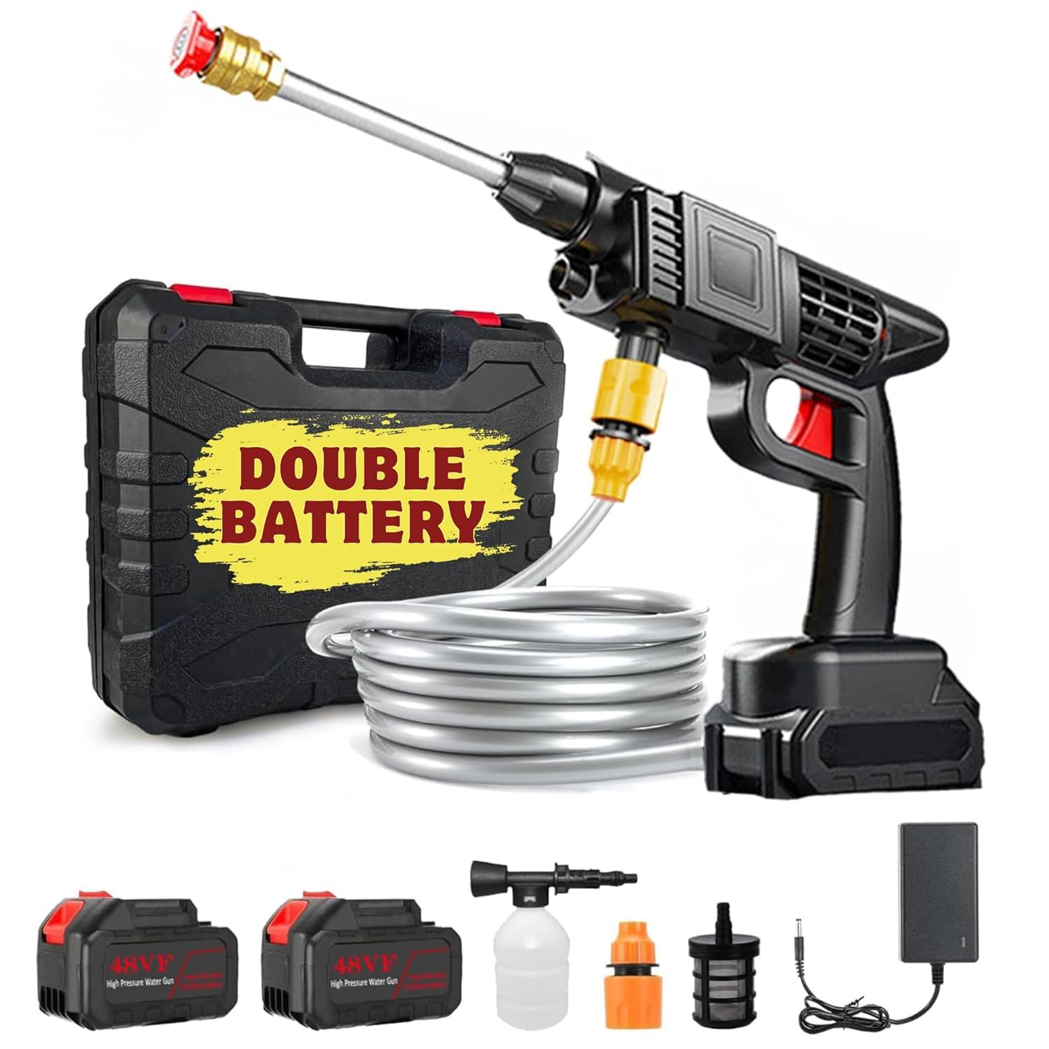 2 Battery+Brief Case Cordless Powerful Pressure Washer