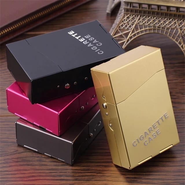 NEW Aluminum 20 PCS Cigarette Capacity Cigarette Case Cigarette Box Gadgets