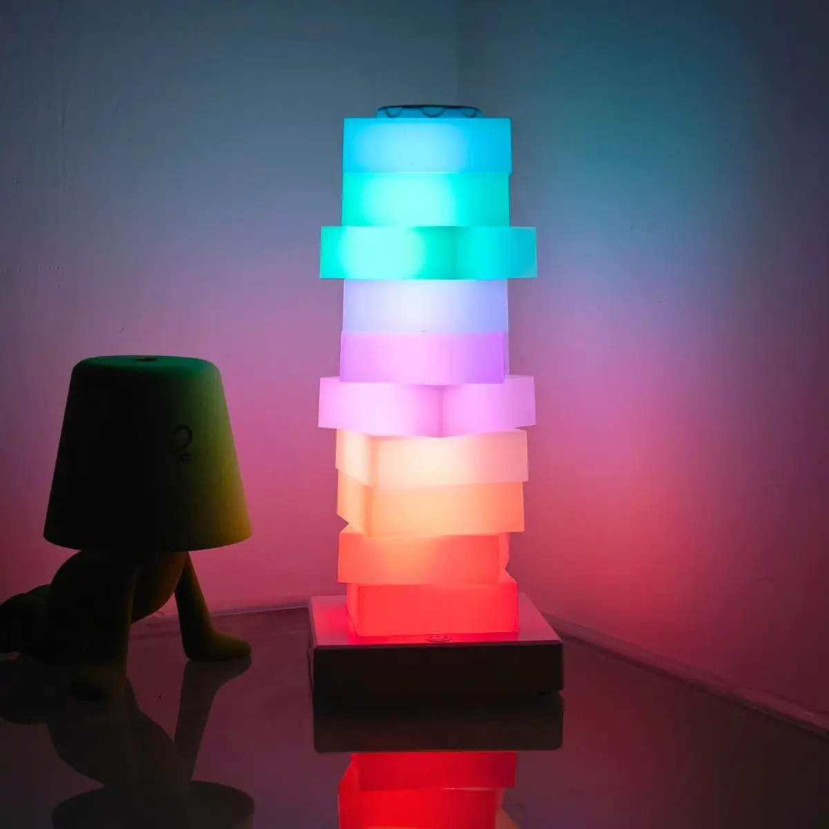 Triangle Cube Atmosphere Multi-Colour Lighting Rechargeable Lamp
