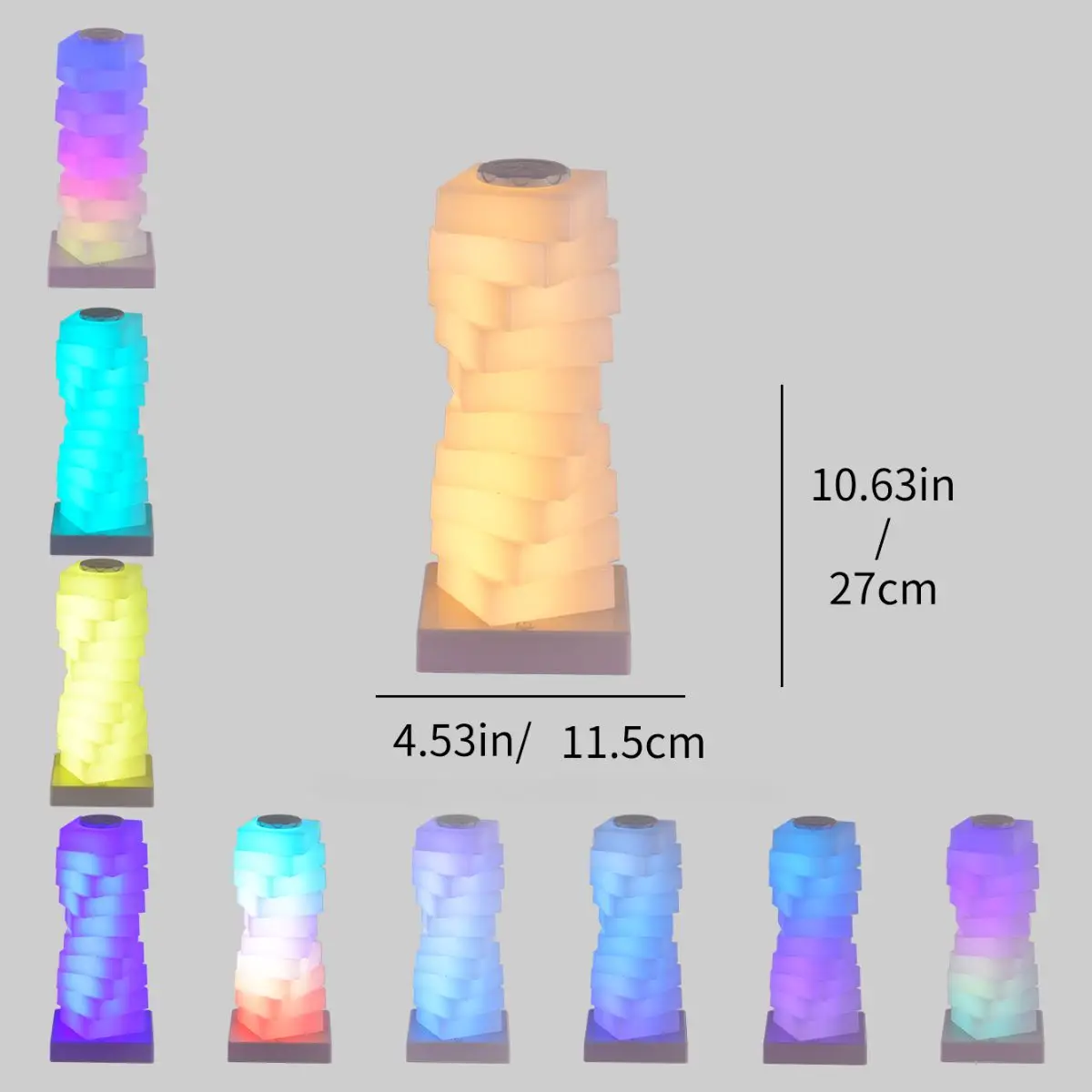 Triangle Cube Atmosphere Multi-Colour Lighting Rechargeable Lamp