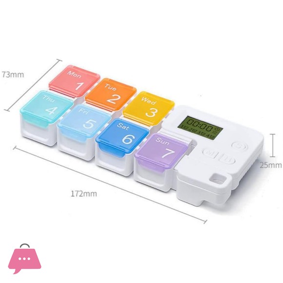 Automatic Pill Dispenser Weekly Pill Box Organiser, 7 Day Portable Pill Box with Smart Reminder Alarm