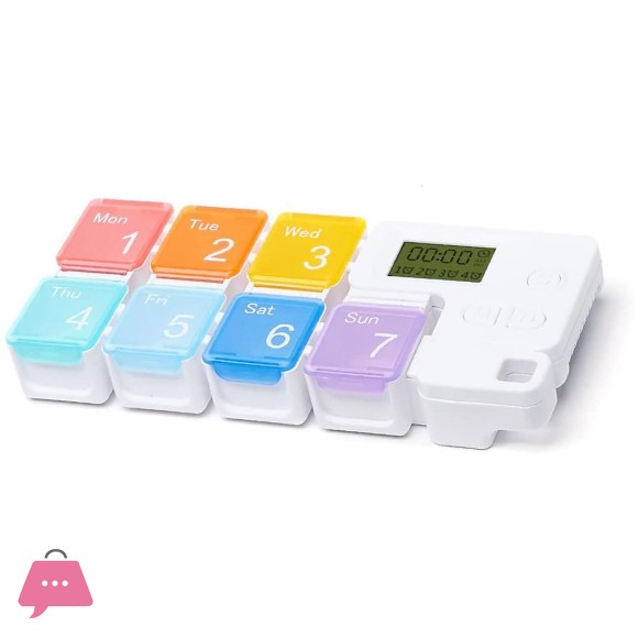 Automatic Pill Dispenser Weekly Pill Box Organiser, 7 Day Portable Pill Box with Smart Reminder Alarm