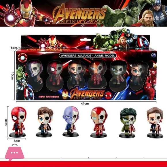 Avengers Infinity War Alliance Anime Model Set of 6 Pcs Action Figure Collectibles