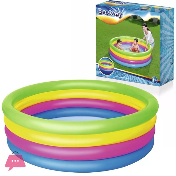 Bestway 4 Ring Colorful Summer Pool For Kids, Size 5.1 x 1.5 Feet - Age 4+ - 51117