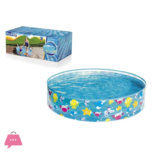 Bestway Fill N Fun Fix Basin Ocean Life Vinyl kids Play without Air Pool 4 Feet x 10 Inch - 55028