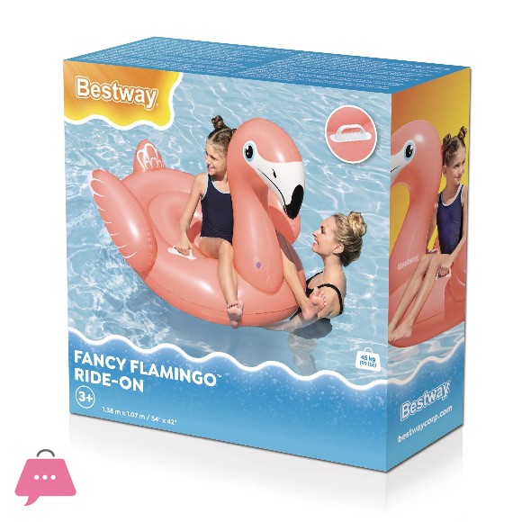 Bestway Flamingo Rider Water Toy Great Pink Inflatable Pool Float for Kids - 41525