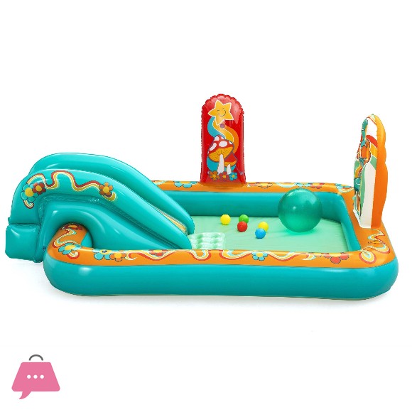 Bestway H2OGO Retro Groove Kids Inflatable Play Center and Pool 6 Ft. 4 In. X 60 In. X 29 In. - 53164