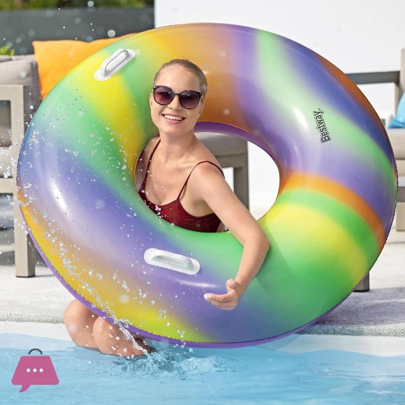 Bestway Inflatable Circle 119 cm Rainbow Swimming Ring - 36352