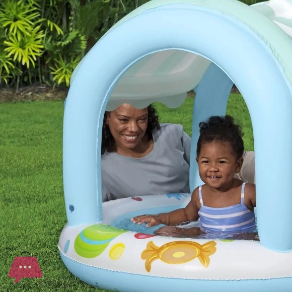 BESTWAY KIDDIE SHADDY POOL Sweet Shoppe with a Canopy 41 X 33 Inch - 52638