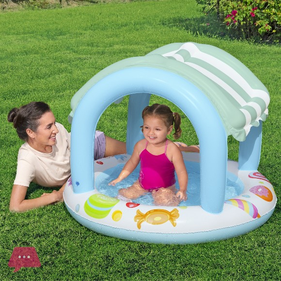 BESTWAY KIDDIE SHADDY POOL Sweet Shoppe with a Canopy 41 X 33 Inch - 52638