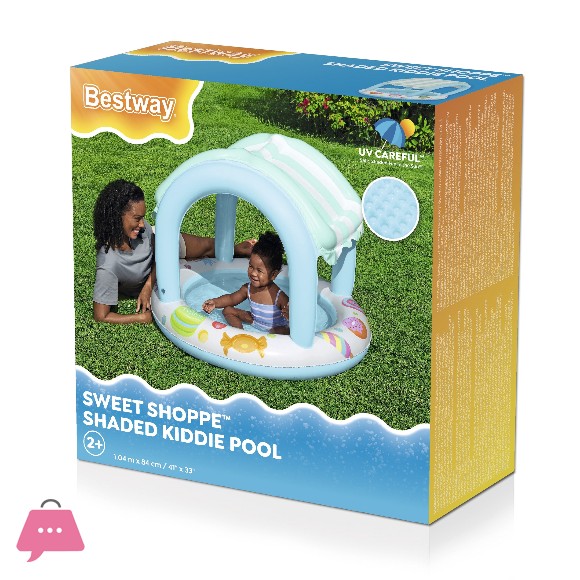 BESTWAY KIDDIE SHADDY POOL Sweet Shoppe with a Canopy 41 X 33 Inch - 52638