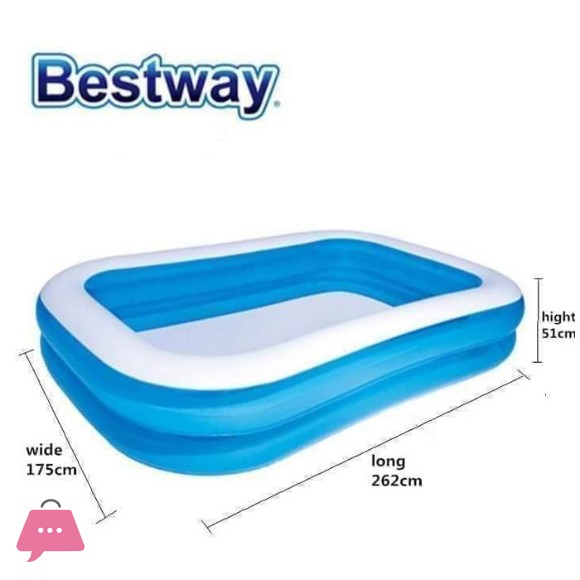 Bestway Kids Inflatable Rectangular Family Lounge Pool - 54006