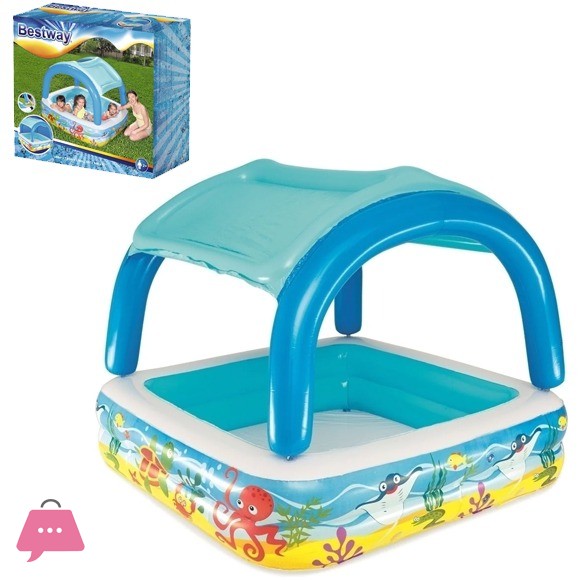 Bestway Multicolour Vinyl Kids Play Pool - Size 4.8 x 4.8 x 4 - Age 3+ - 52192